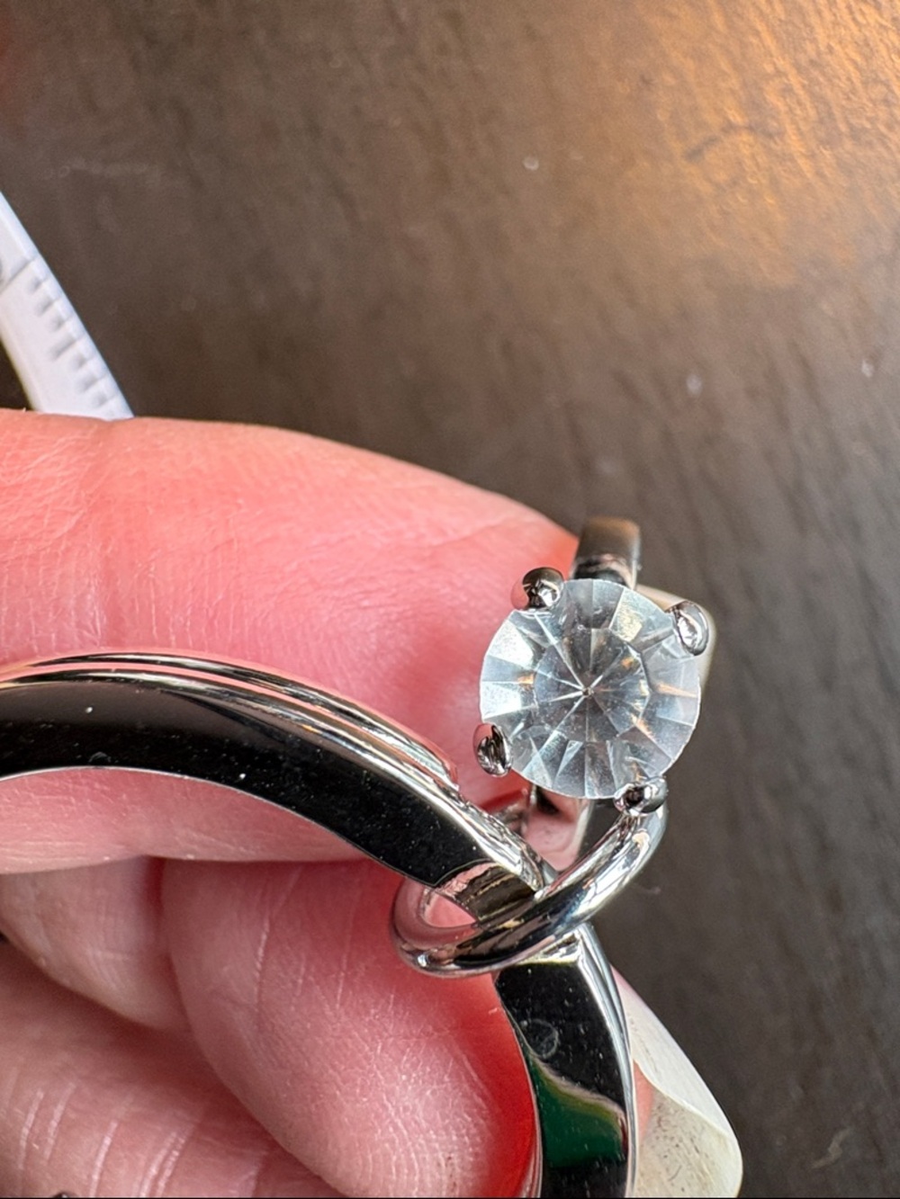 Coach Silver-Tone Ring with Clear Faceted Stone - Picture 4 of 4